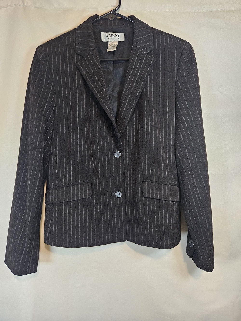 Alfani Black Pinstripe Suit Jacket